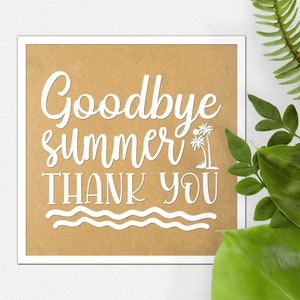 Adiós verano gracias arte de pared de madera con decoración de temporada grabada con láser para celebraciones de fin de verano