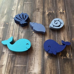 Whale and Seashell Die Cut Confetti, Whale Theme Birthday Decoration