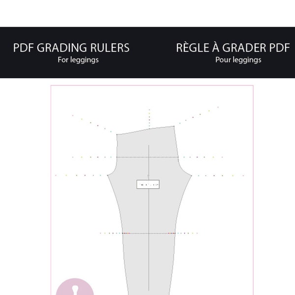 Leggings PDF digital grading ruler.