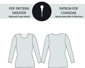 PDF knitting sweater pattern.