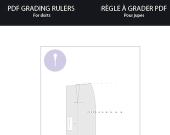 Skirt PDF digital grading ruler.