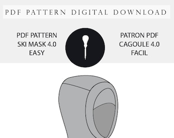 Balaklava, ski mask PDF easy pattern.