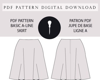 A Line Skirt PDF pattern.