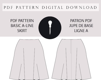 A Line Skirt PDF pattern.