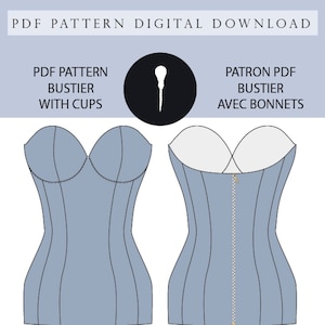 Bustier with Cups PDF pattern.