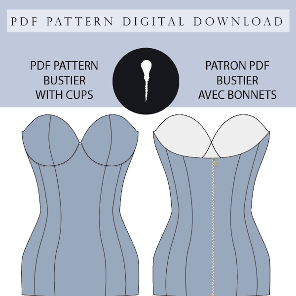 Bustier with Bonnets PDF pattern.