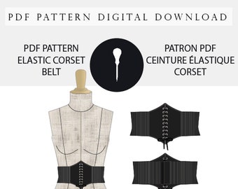 Elastic Corset belt pattern PDF.