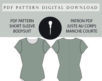 Short sleeve bodysuit PDF pattern.