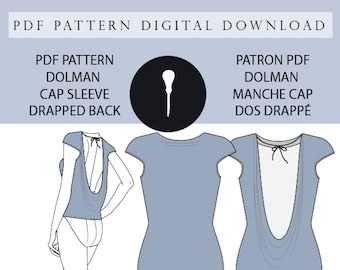 Cap Sleeve Draped back pattern PDF Cap Sleeve draped back pattern.