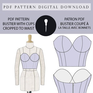 Bustier cut at the waist with Bonnets PDF pattern.