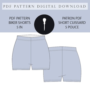Biker shorts 5 inches pattern PDF.