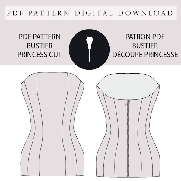 Patron bustier Découpe Princesse PDF.