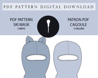 Balaclava pattern, balaklava, PDF ski mask pattern.