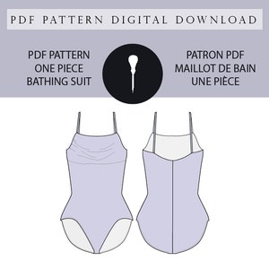 PDF Bathing suit one piece pattern.