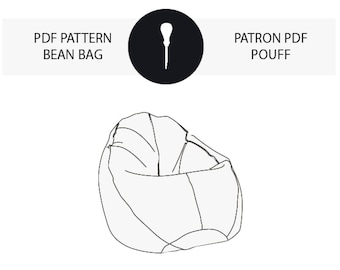 PDF pattern for an adult BEAN BAG, pear shape.