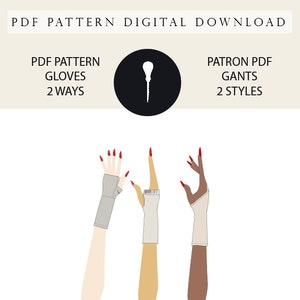 Glove, cuffs PDF pattern.