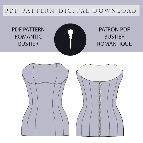 Romantic Bustier PDF pattern.