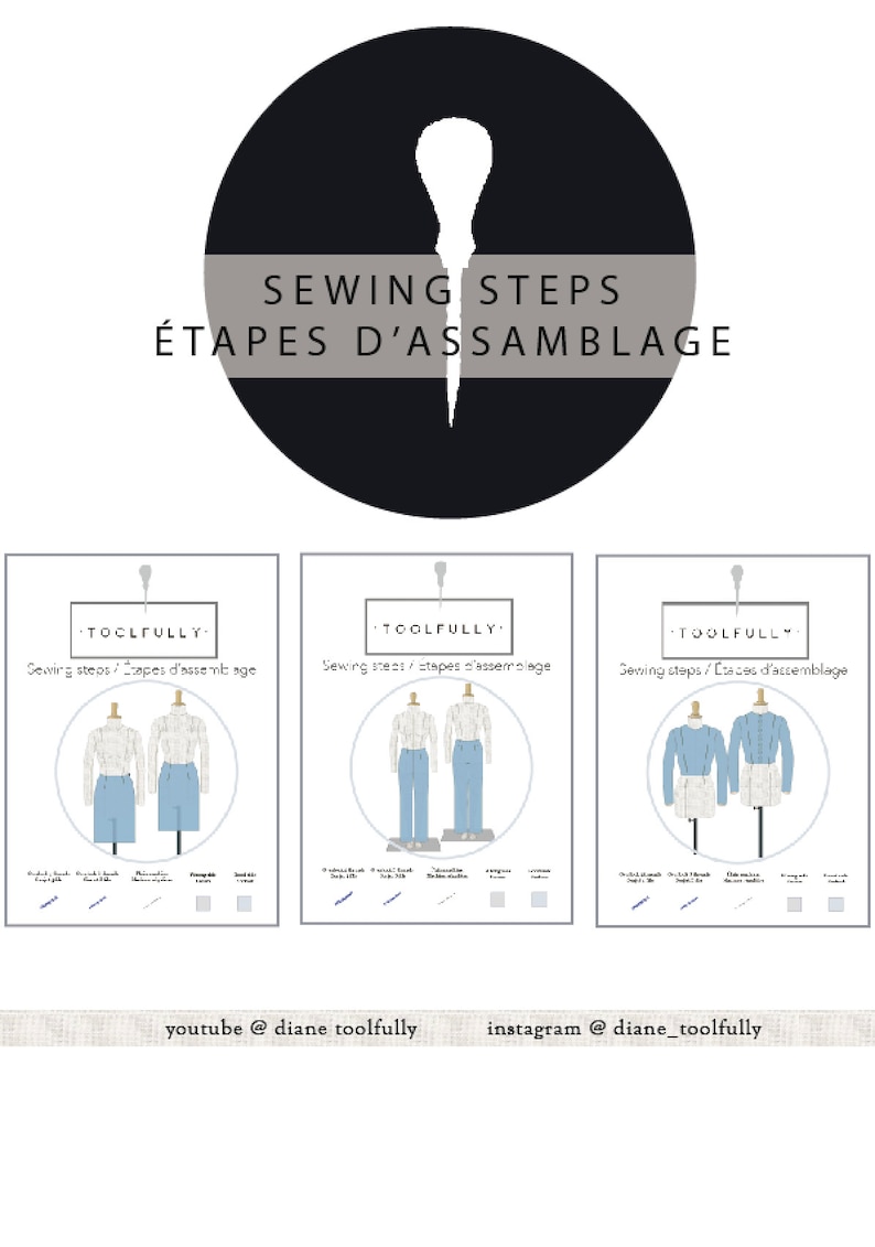 Gabarit Couture Femme PDF Tailles 2 à 18 | Bloc de Base Patronage ...