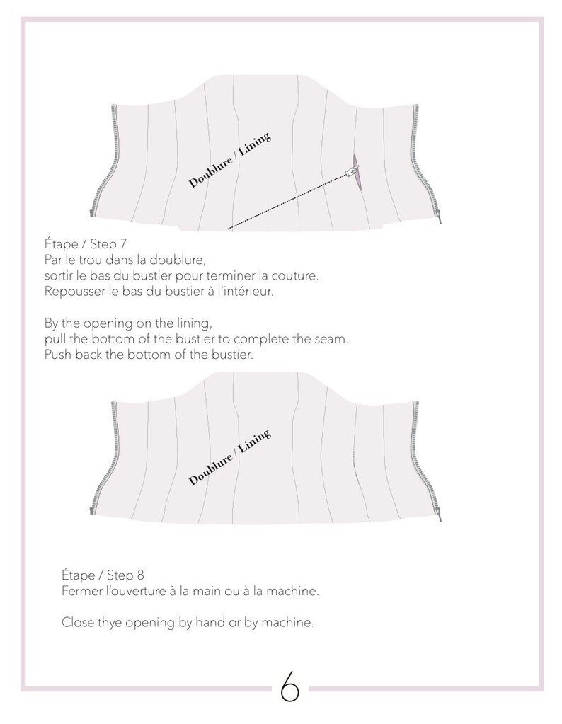 Patron Bustier Régulier PDF. Etsy