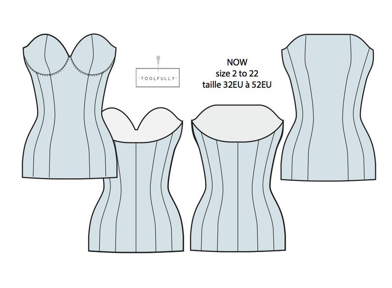 Patron base bustier et PDF basic bustier & cup Etsy