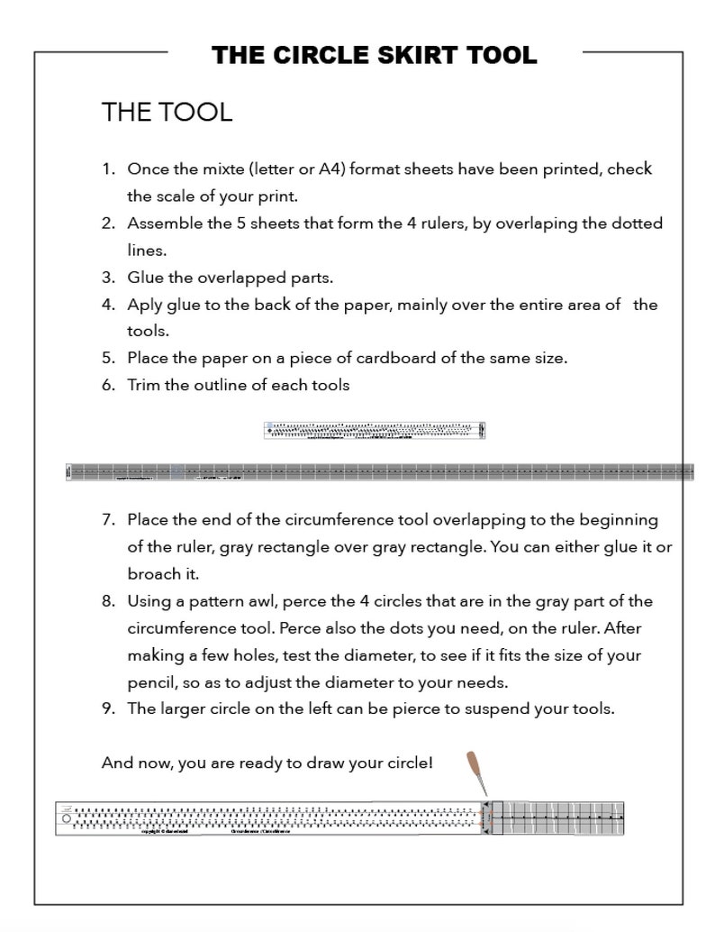 Circle Ruler Tool PDF Circular Ruler. Etsy