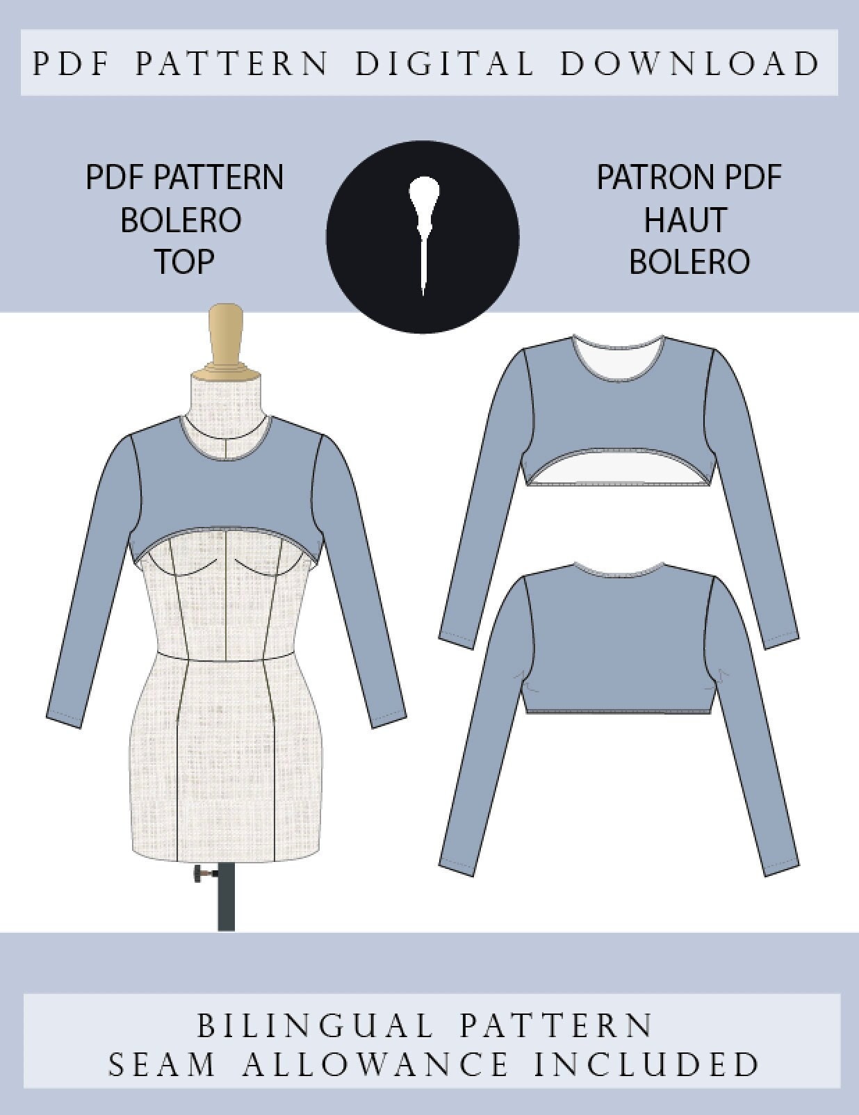Bolero high PDF pattern.