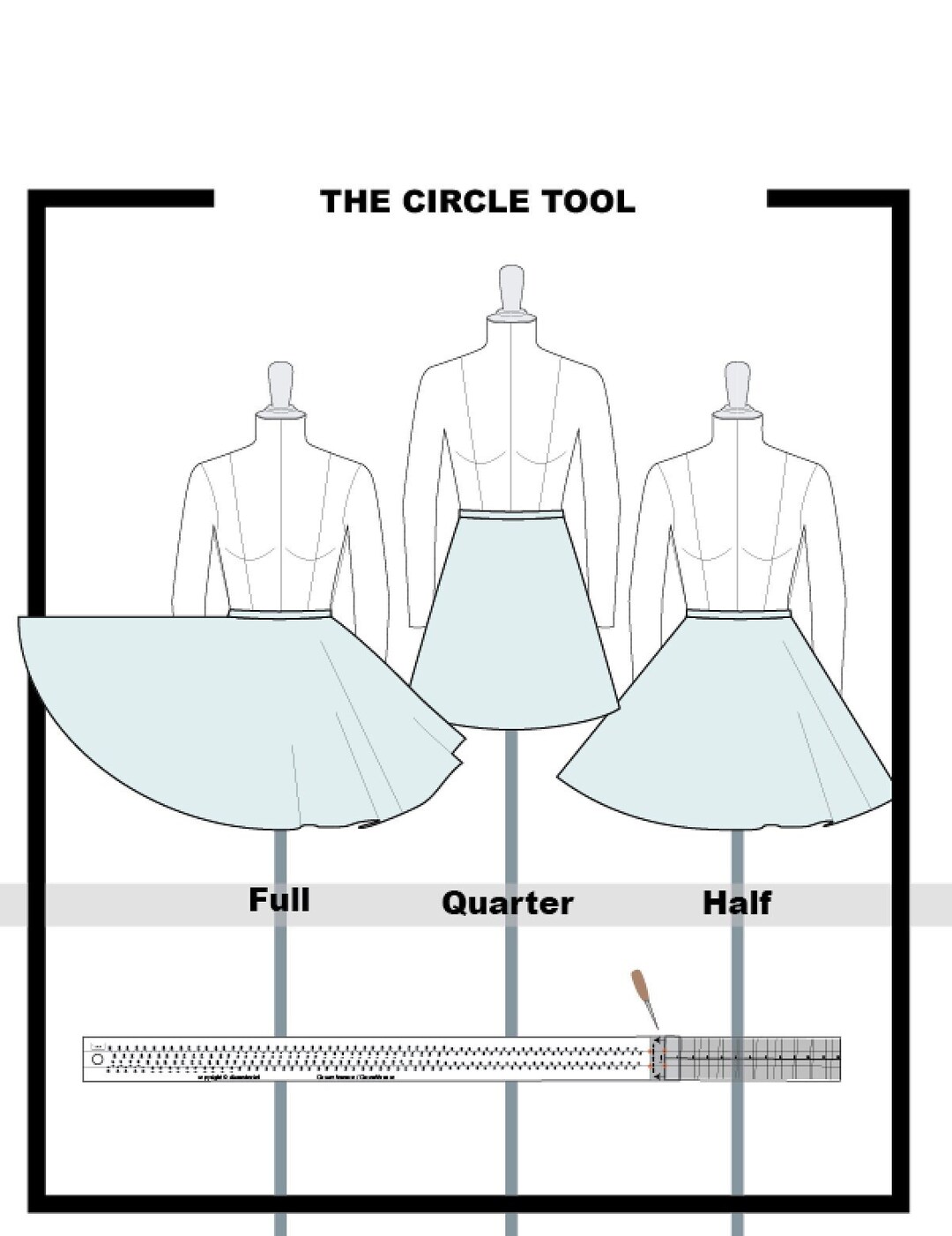 Printable Circular Ruler Circle Ruler Tool PDF Circular Ruler. - Etsy