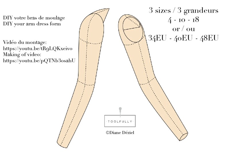 Patron bras de moulage PDF Arm dress form pattern. Etsy