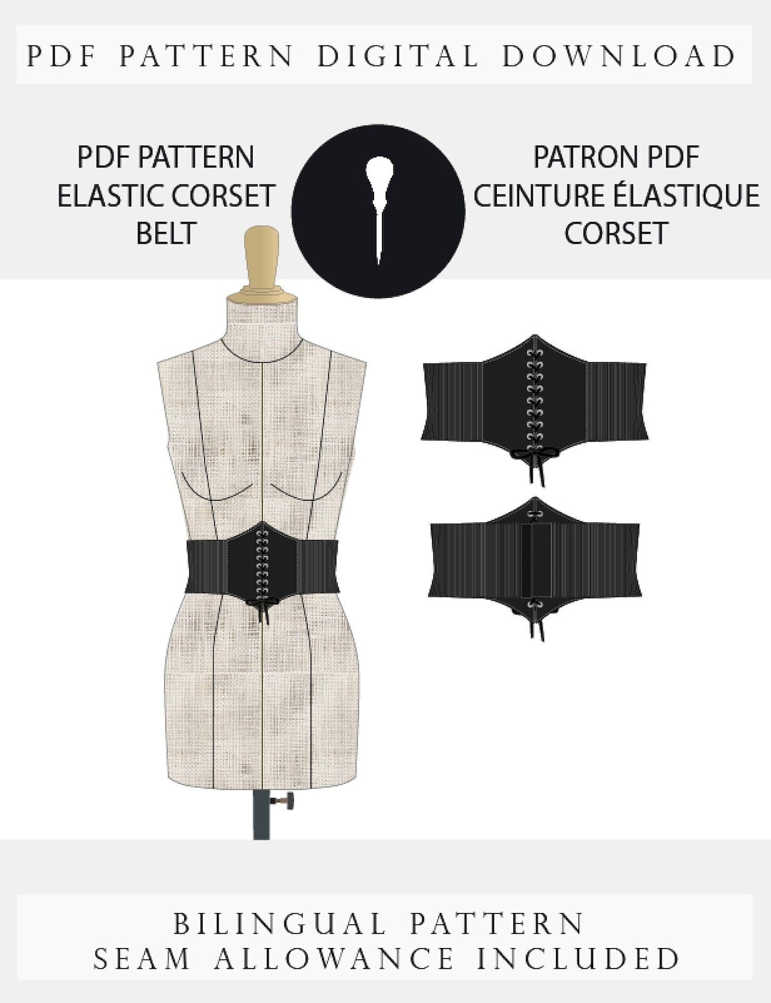 Elastic Corset Belt Pattern PDF. - Etsy