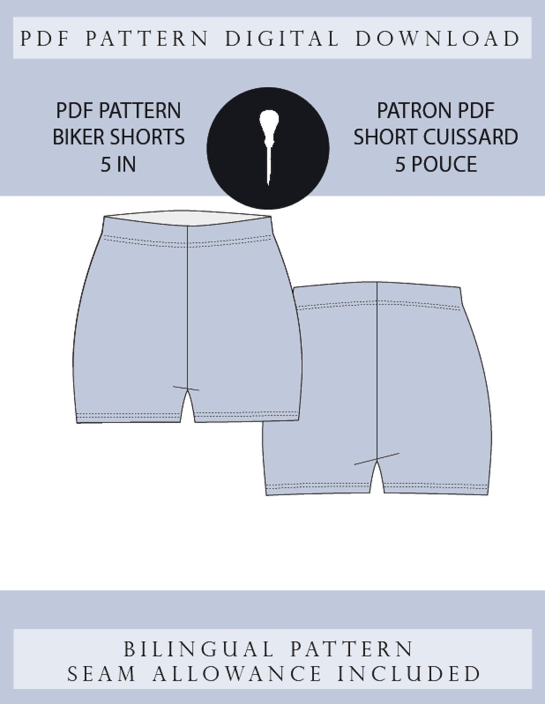 Biker Shorts 5 Inches Pattern PDF. - Etsy