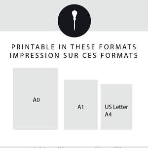 Pode incluir: Imprim&iacute;vel nos tamanhos A0, A1 e US Letter (A4). Imprim&iacute;vel nestes formatos. Impression sur ces formats.