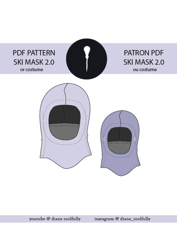 Patron de cagoule balaclava PDF ski mask pattern. Etsy Canada
