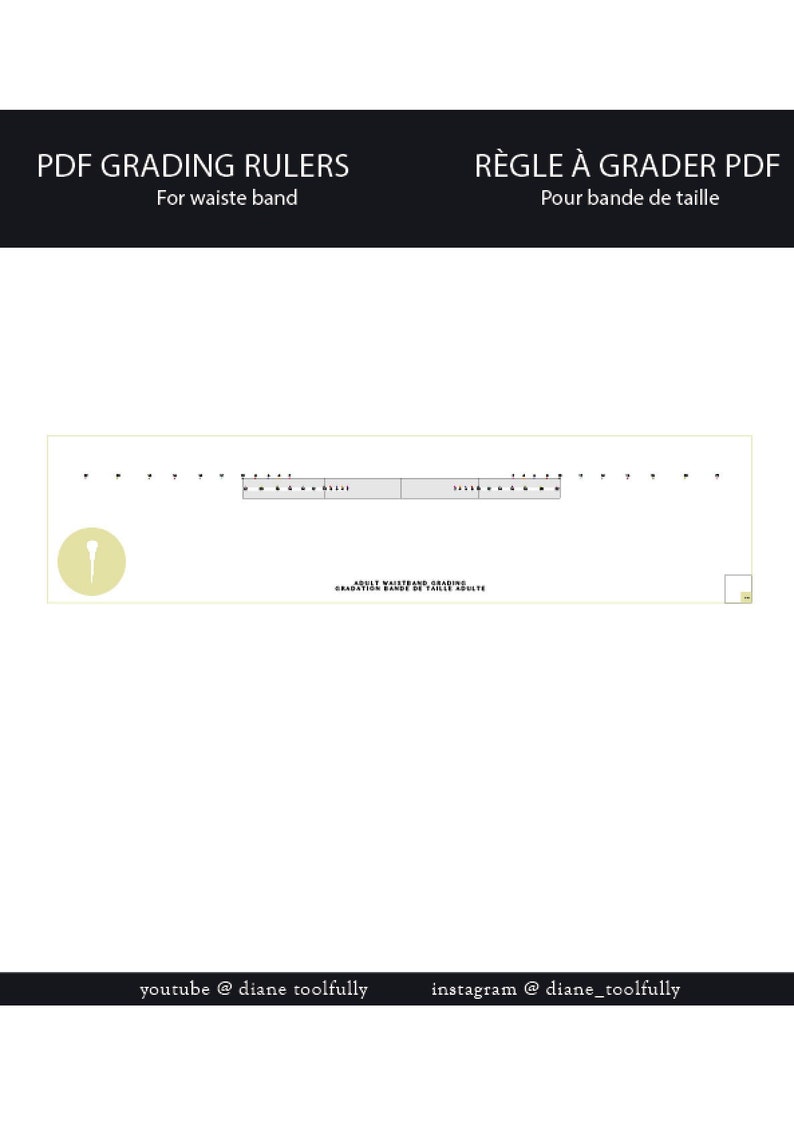 Ruler Grade R Waist Band Digital, PDF Grading Ruler. - Etsy