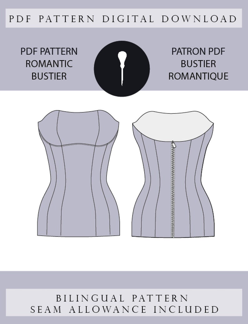 Romantic Bustier PDF Pattern. - Etsy