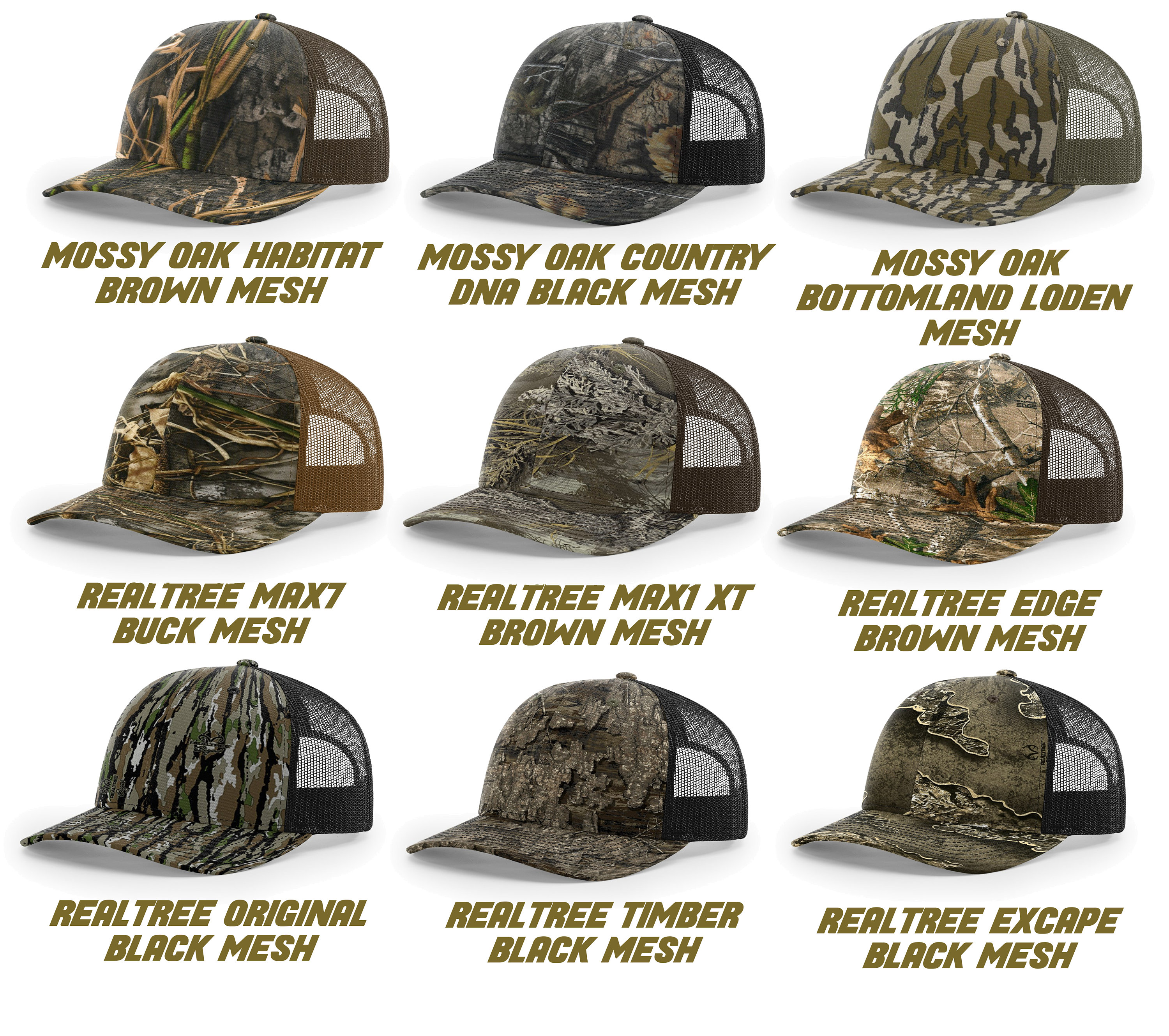 Camo Richardson 112P Snapback Laser Engraved Leather Patch Hat