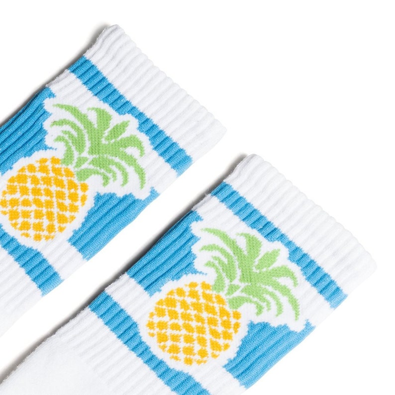 Pineapple Striped socks Old School Vintage Retro Crew Tube Socks