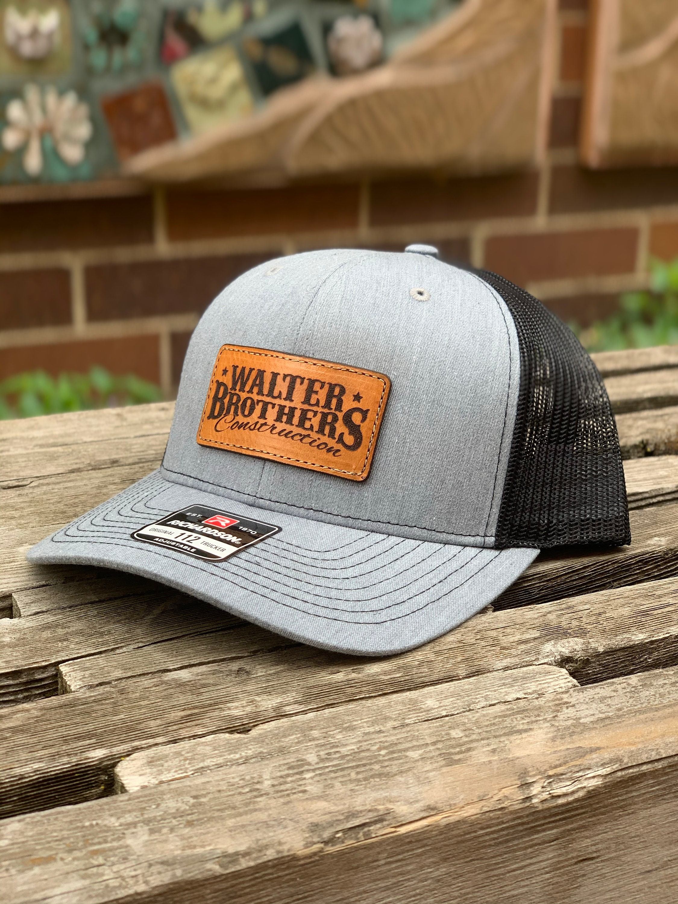 Richardson 112 Laser Engraved Leather Patch Hat Custom Company Business Hand Stitched Real Leather - Etsy Richardson 112 Laser Engraved Leather Patch Hat Custom Company Business Hand Stitched Real Leather - Etsy