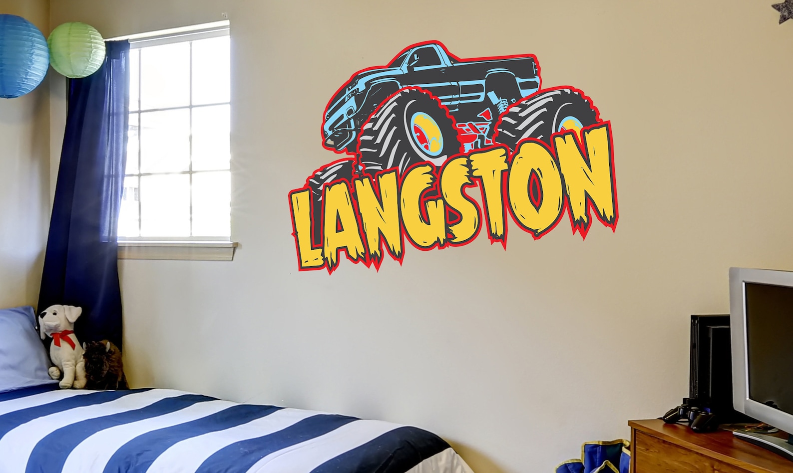 Monster Truck Personalized Wall Decal Etsy