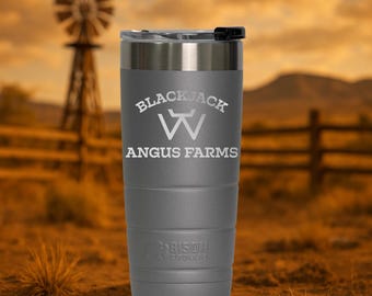 Bison Coolers Engraved Tumbler- 22 oz- Personalized Farm name with custom Brand- Laser Engraved- Farm- Ranch- Cattle Brand