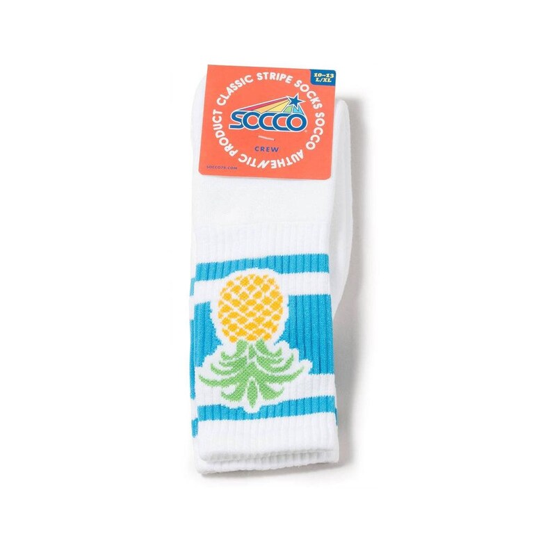 Pineapple Striped socks Old School Vintage Retro Crew Tube Socks