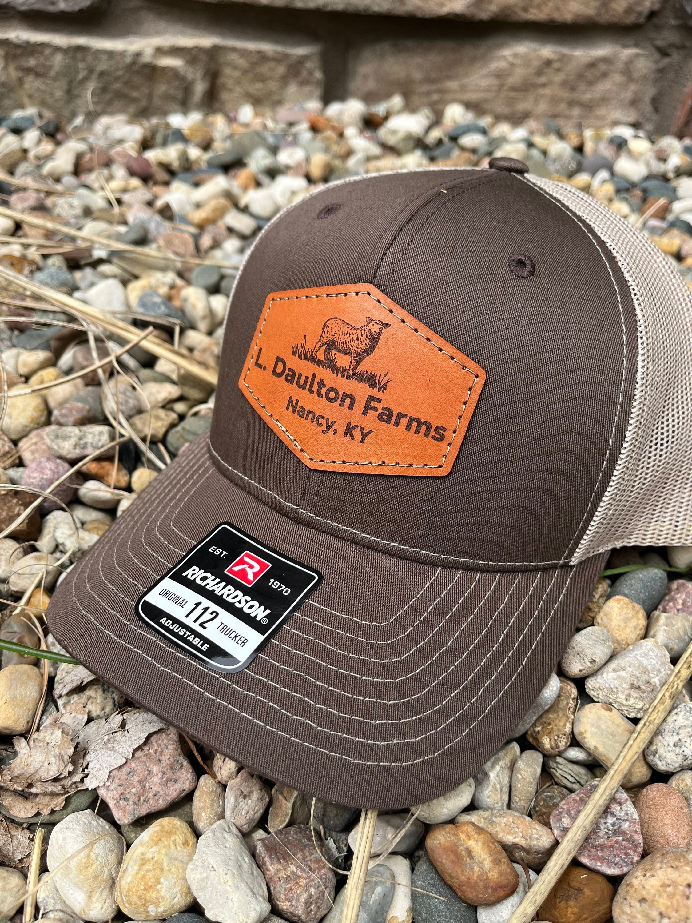 Custom Richardson 112 Laser Engraved Leather Patch Hat
