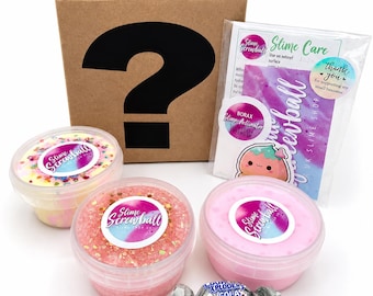 Mystery Slime Box: 3x 3oz Assorted Texture Slimes, UK Seller