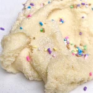 Sugar Cookie Scented Cloud Dough Slime fake snow glitter rainbow strands polymer clay UK seller present toy birthday gift