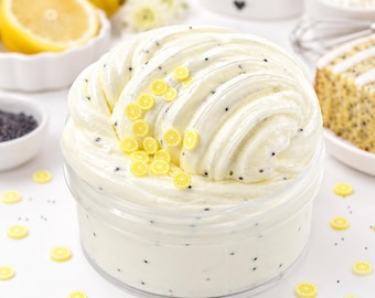 Lemon Poppy Seed Cake scented cloud dough slime