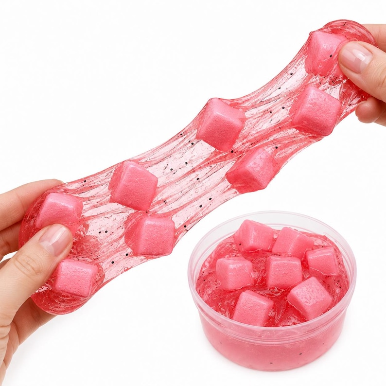 Watermelon Scented Jelly Cube Slime, Textured Sensory Therapy image 2
