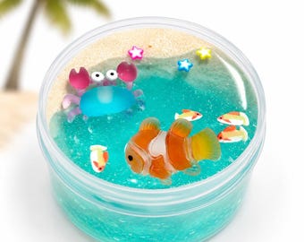 Beach DIY Slime Kit: Tutti Frutti Scented Cloud Dough, Sea Charms