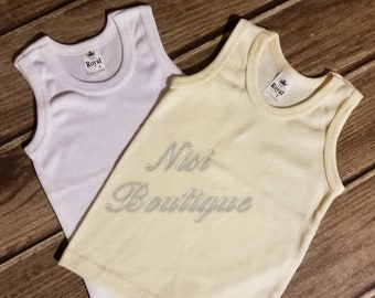 Ivory or White Boy Tank Top, Baptism Baby Boy Tank Top, Boy Tank Top Shirts, Toddler Boy Tank Top