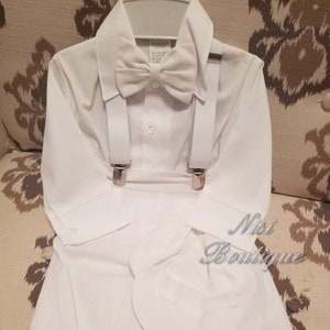 Baby Boy Pants and Shirt Outfit, Any Elegant Occasion Outfit, Boy White  Outfit, Five Pieces.