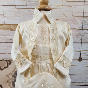 Baby Boy Christening Outfit Prince Model, Ivory Blessing or Baptism, Boy Baptism Outfit, Four Pieces Traje Modelo Español Color Blanco