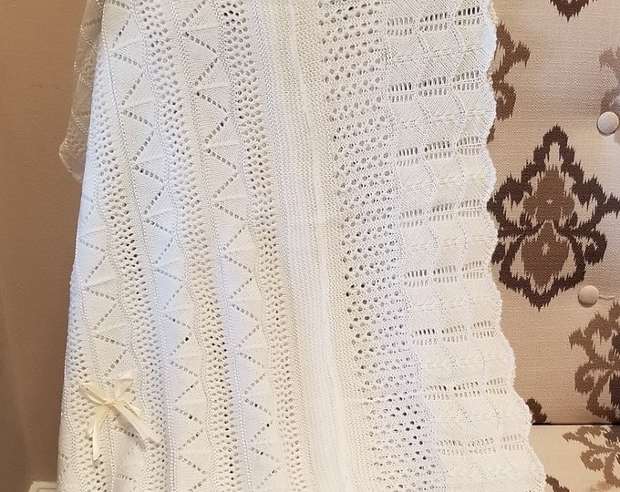 Beautiful Ivory Baby Blanket Baby Crochet Blanket Baptism Etsy